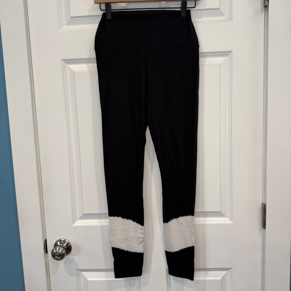 Simply Vera Vera Wang Black High‎ Waisted Leggings White Tie Dye Size Small